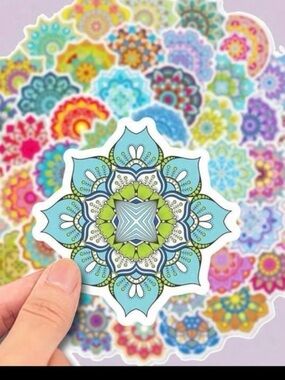 New Decorative Colorful Mandala Stickers Home Design Accent Pack of 25